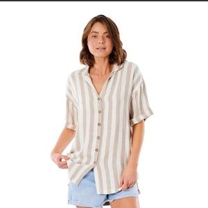 Rip Curl Ashore Striped Short Sleeve Shirt